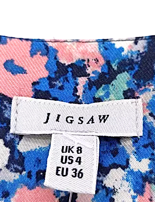 Jigsaw London UK. Blue Floral 100% Viscose Maxi Dress