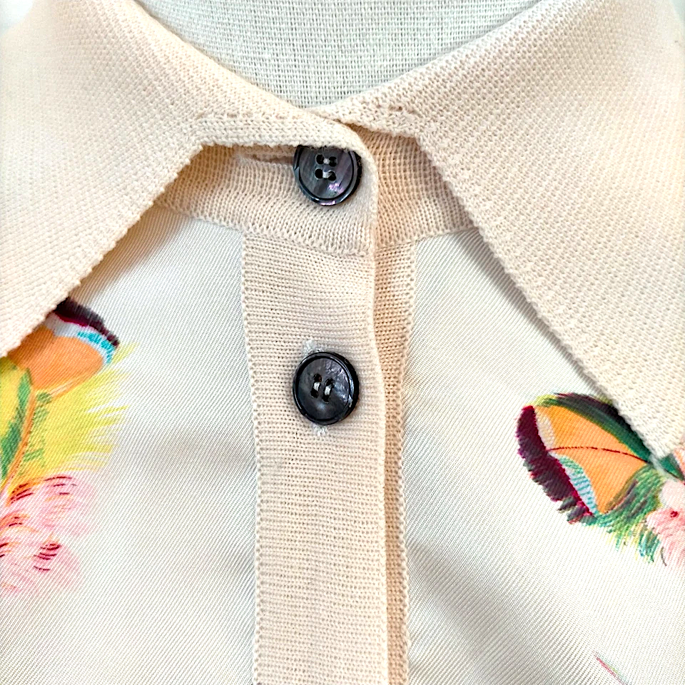 Hermes Paris. Multi Color Scarf Print Silk/Wool Top  SZ 38IT