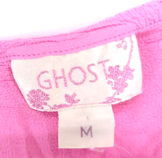 Ghost London. Tanya Sarne. Vintage Pink 100% Viscose Sleeveless Midi V-Neck Wrap Dress