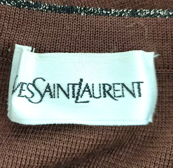 Yves Saint Laurent Paris. Brown/Grey Wool Sweater