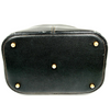 LOEWE MADRID. Black Leather Contrast Stitching Shoulder Bag