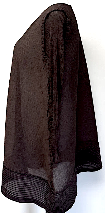 Issey Miyake Japan. Tunic, Brown, One Size Semi Sheer Cauliflower,