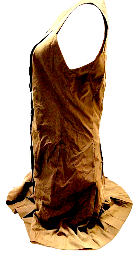 Fendi Italy Vintage Brown Pleated Cotton Dress