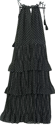Whistles London UK. Black Floral 100% Viscose Long Maxi Skirt