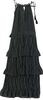 Whistles London UK Black 100% Viscose Tiered Straps Maxi Dress