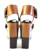 Celine Paris. Leather Platform Brown Strappy Sandal Heels Size 38