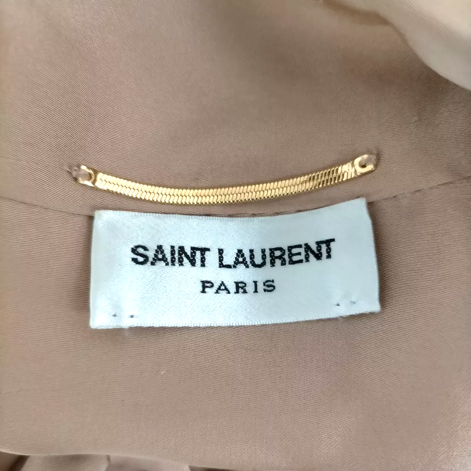 Saint Laurent Paris. Dark Cream Color Silk Blouse