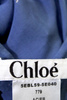 Chloe Paris. Blue Cotton Button Down Ruffle Trim Embellished Blouse