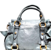 Miu Miu Italy. Gray Leather Mini Shoulder Bag / Hand Bag Crossbody Strap