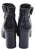 Prada Italy. Black Leather Textured Buckle Block Heel Booties Size EUR 41 (Approx. 38/38.5)