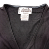 Hermes Paris. Black Rayon Dress with Sewn in Hermes Leather Belt