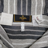 Fendi ITALY. Black/Grey/Beige Striped Silk/Rayon Tunic Style Shirt