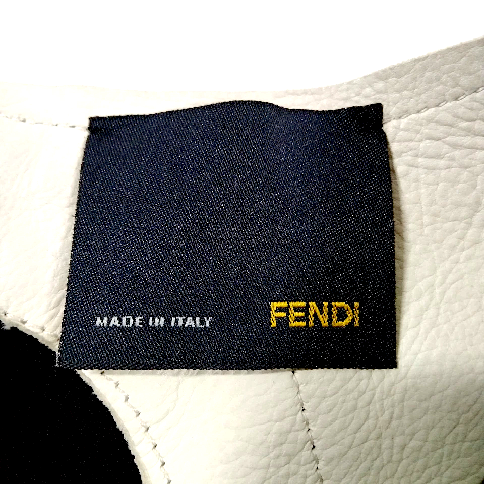 Fendi Italy. Black Leather/Silk Top