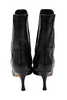 Manolo Blahnik Black Embossed Leather Pull-On Heeled Boots Size 8.5 38.5FR