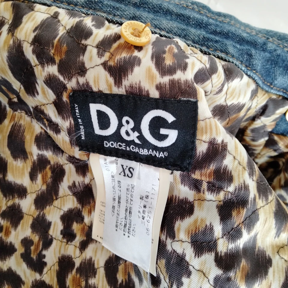 Dolce & Gabbana Italy. D&G. Gold Buttons Blue Denim Jean Jacket