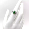 CHESTERFIELD'S LONDON. Hallmarked Band Estate Vintage 1970s Jade & Diamonds Platinum Ring