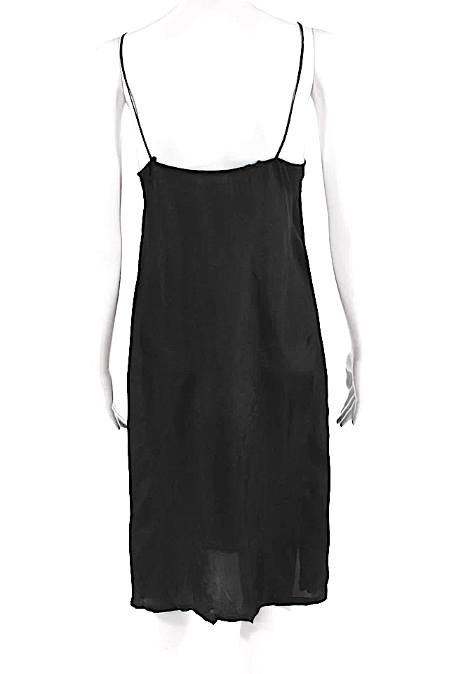 Dries Van Noten Belgium. Black V-Neck Sleeveless Cashmere Slip Dress