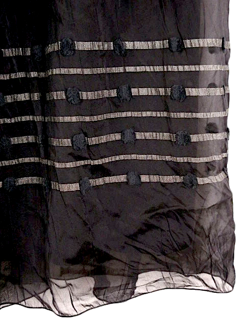 Christian Aujard NEW W TAGS. Black Chiffon Dot Long Maxi Skirt