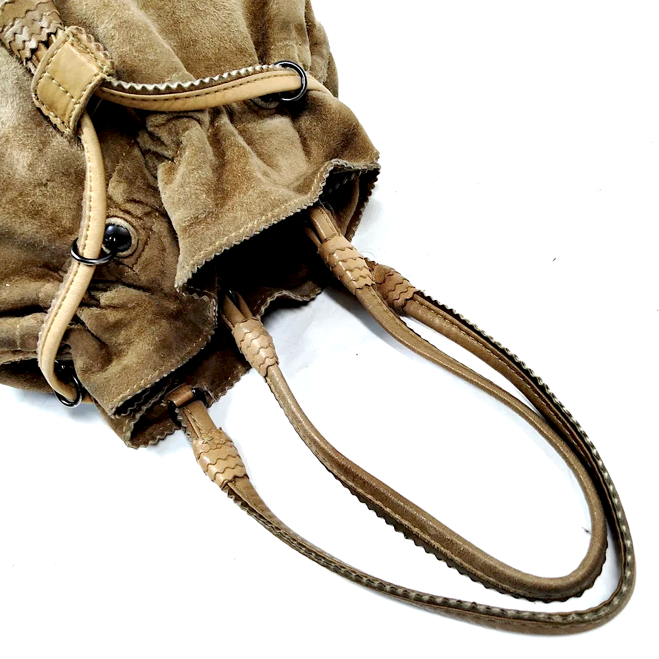 Bottega Veneta ITALY. Brown Suede Leather Hand Bag / Shoulder Bag