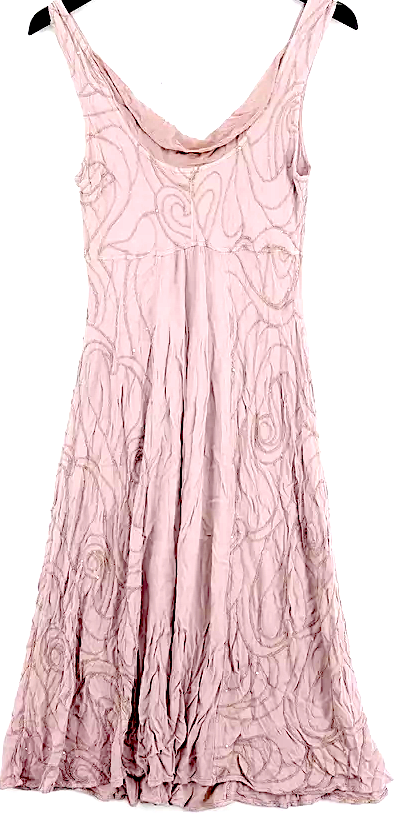 Ghost London UK.  Tanya Sarne. Pink Viscose with Cotton, Polyester A-Line Midi Dress