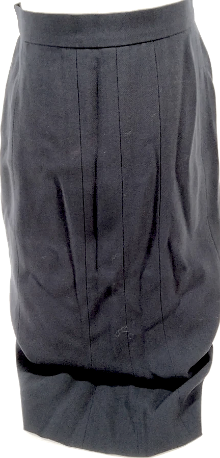 Chanel PARIS. Black Wool, Silk, Spandex Skirt
