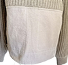 Haider Ackerman Belgium.  Beige Chunky Pockets Sweater Mixed Material Turtleneck