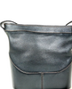 LOEWE MADRID. Black Leather Contrast Stitching Shoulder Bag