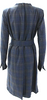 Toga Pulla Archives Japan. Wool Blue Plaid Print Zippered Detail Belted Dress