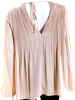 Elizabeth & James NY. (The Row). Rayon Beige Pleated Tie Back Long Sleeve Blouse