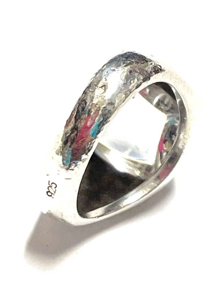 Baccarat Paris. Sterling Silver Vintage Ring w/Clear Crystal SZ 6.5 USA
