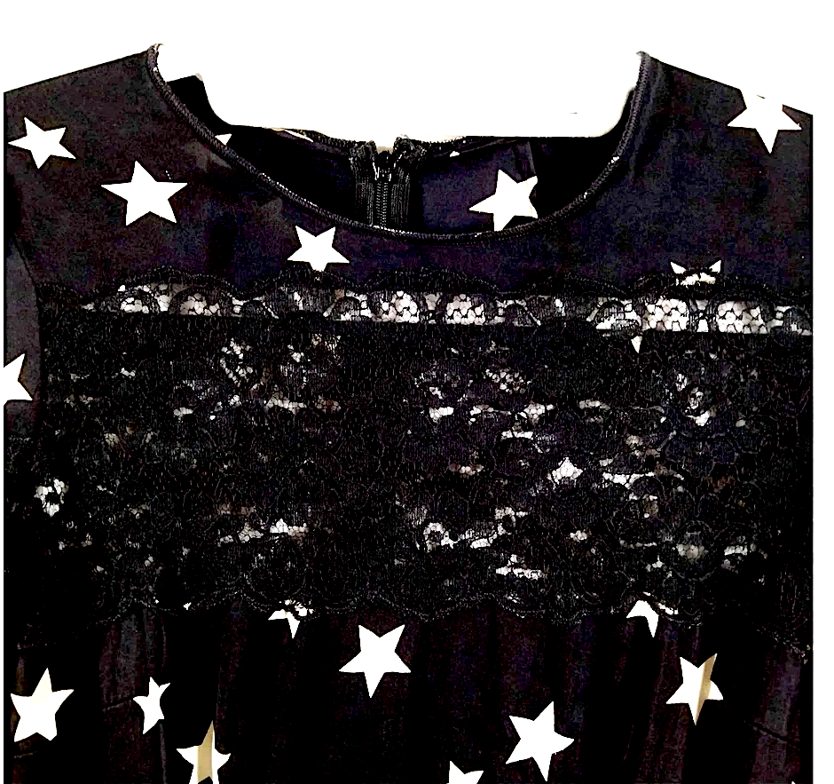 DOLCE&GABBANA ITALY. Black Silk, Cotton, Nylon Printed Dress