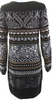 Jean-Paul Gaultier. Paris. Fuzzi. Black/Grays Faire Isle Nordique Sweater Dress