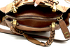 Chloe Paris. Chestnut Lambskin Glazed Leather Satchel Handbag / Shoulder Bag w/Long Strap