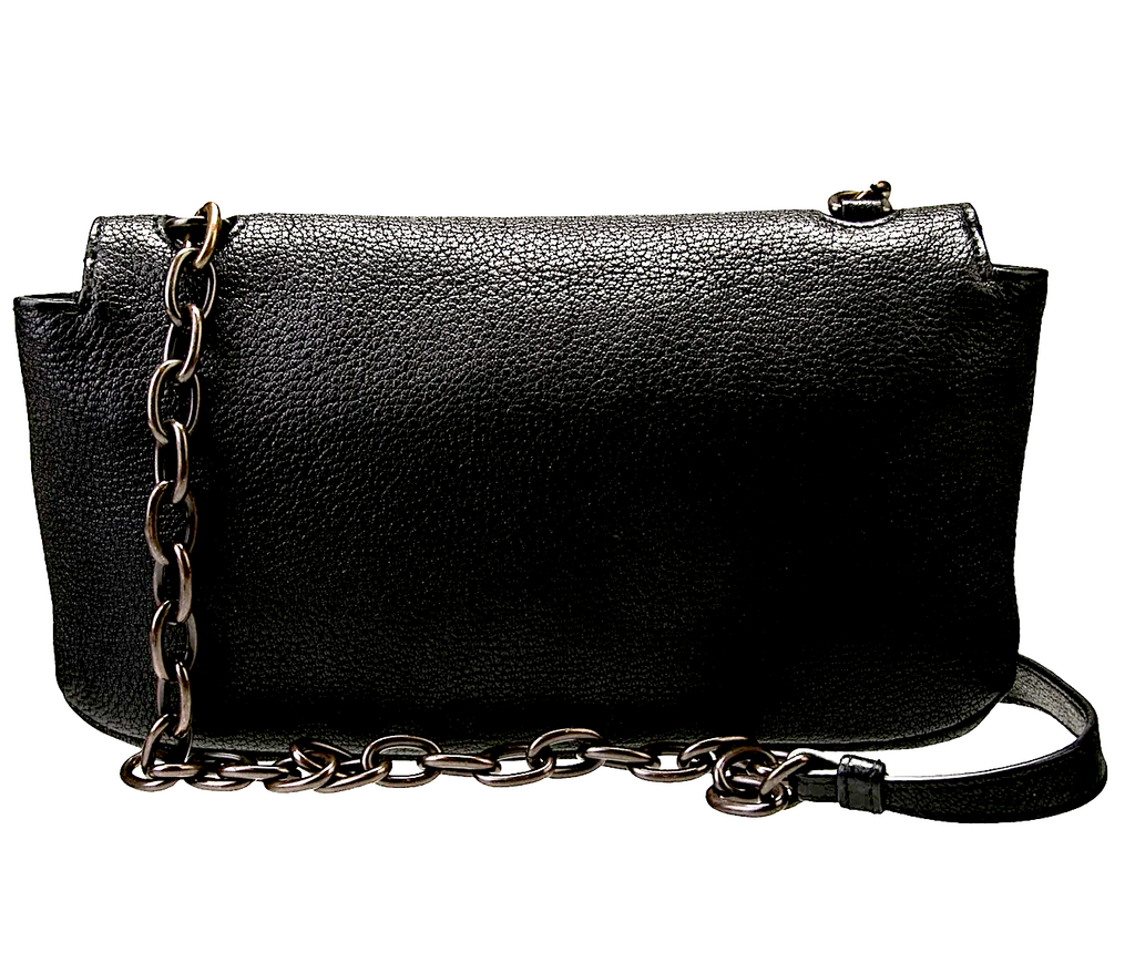 Tomas Maier (Bottega Veneta) Black Medium/Small Crossbody Leather Messenger Bag