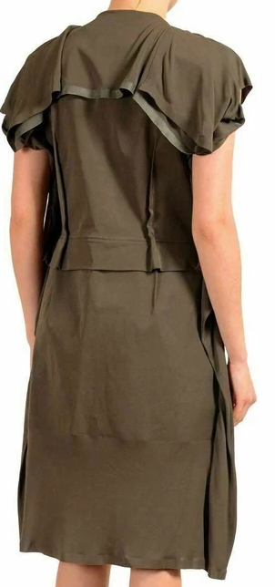 Maison Margiela Paris. NEW. Dark Green Full Zip Sleeveless Sheath Dress