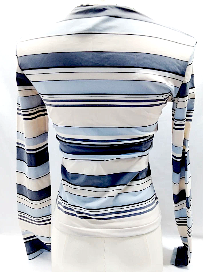 Chanel Paris. Vintage Nylon Polyurethane Striped Shirt