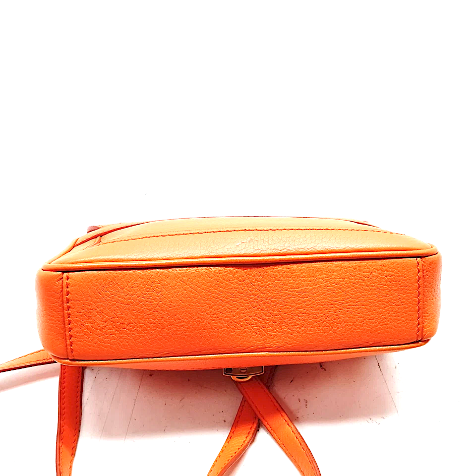 DolceGabbana Italy. Vintage Orange Leather Shoulder Bag / Crossbody Bag