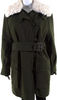 Proenza Schouler NY. Green Front Zip Faux Fur Hooded Jacket