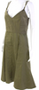 La Ligne NY. Green Cotton Blend Corset V-Neck Sleeveless A-Line Mini Dress