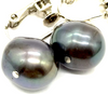 Vintage Japan Luxury Black Pearls W/Stainless Steel Screw Back Settings