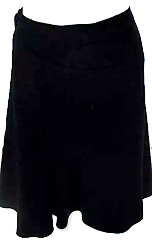 Prada Italy. Black Acetate/Viscose Pleated Accents Knee-Length Skirt