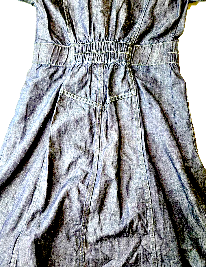 Diesel Vintage Dark Blue Denim Button Belted Utility Dress