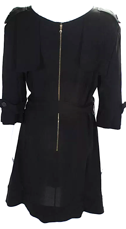 Marni Italy. Black Long Sleeves Belted A Line Dress