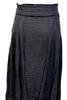 Marc Le Bihan Paris. Wide Waistband, Gathered Hem Black Linen Long Skirt
