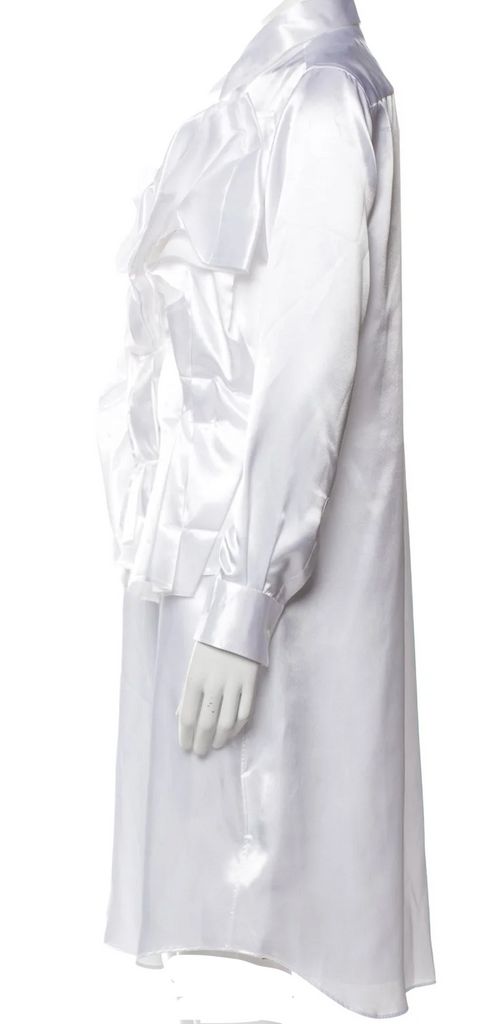 Comme des Garçons Japan. NEW W/TAGS. White PolyTech Midi Length Dress