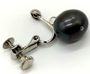 Vintage Japan Luxury Black Pearls W/Stainless Steel Screw Back Settings