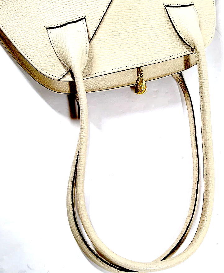 LOEWE MADRID. White Grained Leather Shoulder Bag