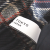 PUBLIC TOKYO. JAPAN. Navy Tartan Plaid Check, deformed cut high waist skirt