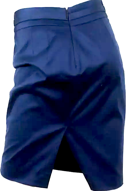 Gucci Italy. Vintage Tom Ford Bamboo Detail Pencil Navy Cotton Stretch Twill Skirt