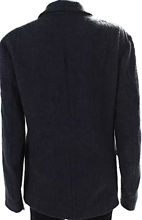 Tomas Maier Milan. (Ex-Bottega Veneta) Gray Wool Long Unlined Fleece Peacoat Jacket